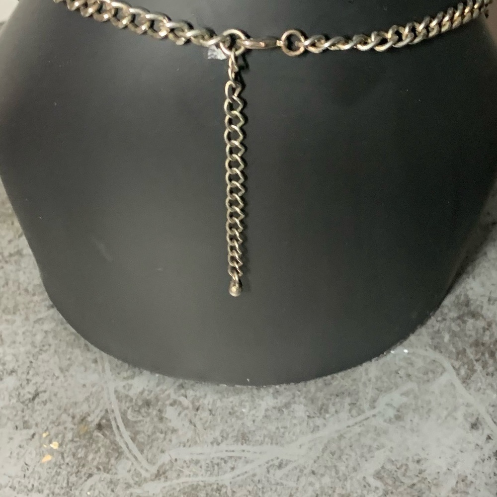Rhinestone Vintage Silver chain Statement Necklace - Picture 5 of 6